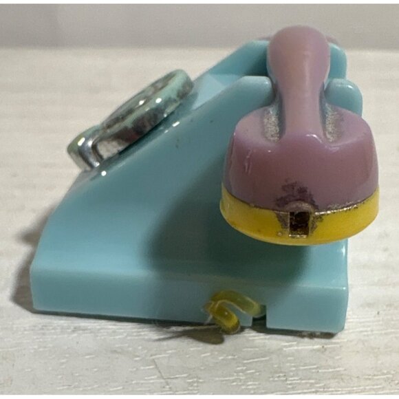 Vintage Dollhouse Rotary Phone  Miniature Aqua & Purple Plastic - Picture 2 of 8